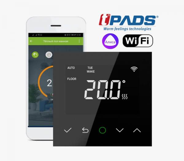 Терморегулятор для теплого пола TPADS S50 Wi-Fi черный